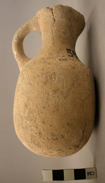 Pottery juglet - short pointed