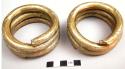 Brass head ornament; Anklets?, of coiled brass