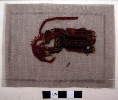 Textile, embroidered, fragment