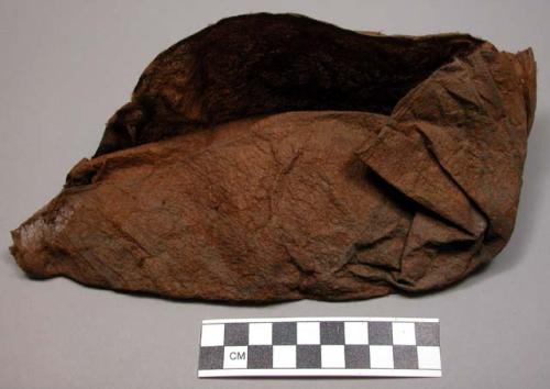 Felted fiber, brown,  bark cloth, crumpled, dirty