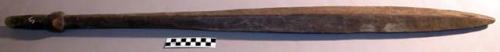 Wooden sword ("dia"), length 102 cm, thickness 7 x 4 cm.