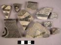 Potsherds--Chupadero black-on-white (rare)