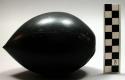 Container, black polished coconut, 1 perforation at top, other at side