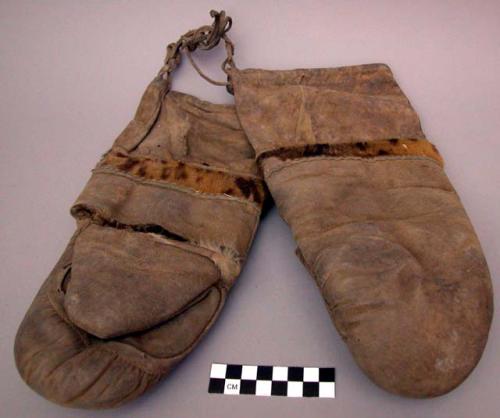 Pair of man's sealskin mittens