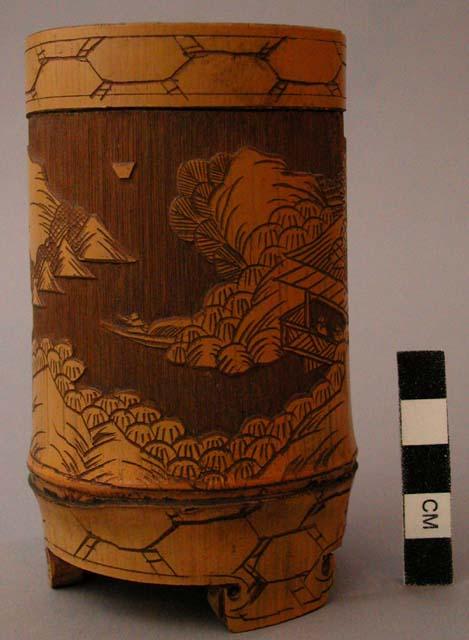 Carved bamboo vase