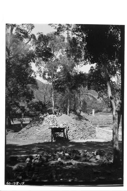 South side of mound 9 before excavation