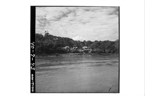 View of Settlement from across River in Guatemala