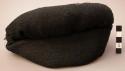Hat, black silk crepe, paper lining, sewn with black thread