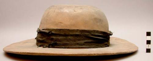 Wooden hat made by Ifugao hat-maker after seeing an american army hat