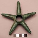 Bronze battle axe or club head, star-shaped