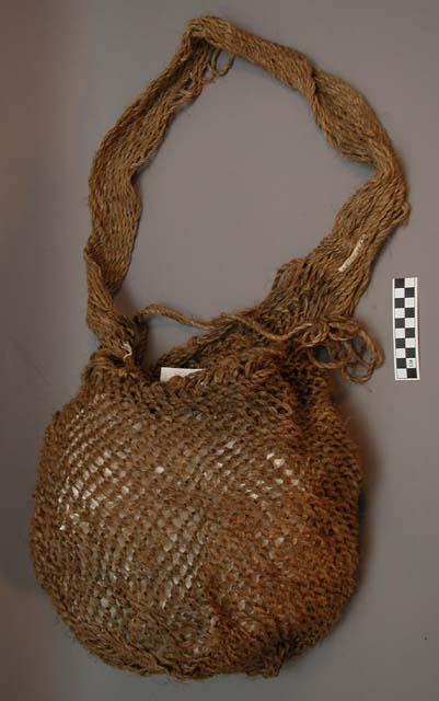 Large woven bag with carrying strap; no decoration; agave fiber