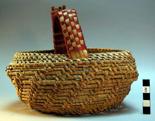 Open woven basket - red handle