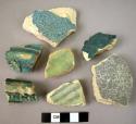 24 turpuoise-glazed potsherds