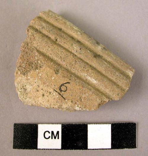 Potsherd - Light brown; medium, light brown, medium fired paste; wheelmade