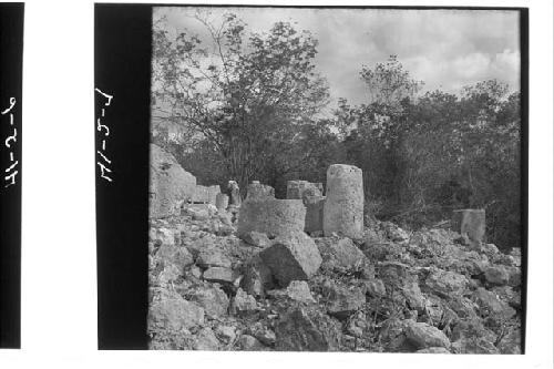 Stela platform from SW. corner looking NE.  To be filled with 41-2-5 and 41-2-6.