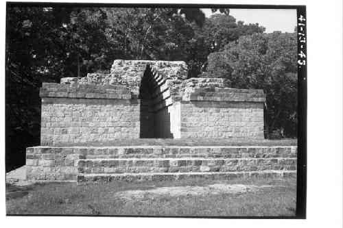 North end facade of East structure of ball court