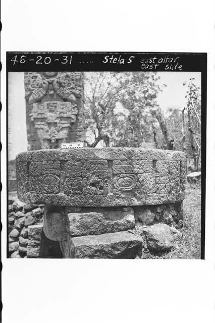 East side of east altar to Stela 5