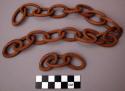 Ornament, carved wood chain links, links oval