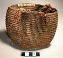 Basket, cylindrical, twined