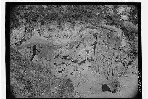 Two sculptured jambs from SE, rm 21, Structure 2C6 (Casa 1 )