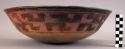Earthenware bowl with cord-impressed and polychrome designs on exterior