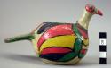 Ceramic bird vessel with polychrome designs