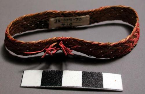 Typical arm band made of fiber painted red