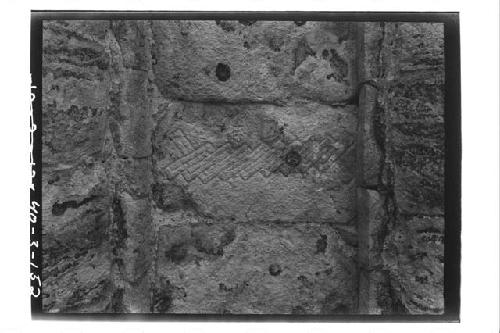 Glyphic Lintel Bldg., central capstone in room of glyph lintel.
