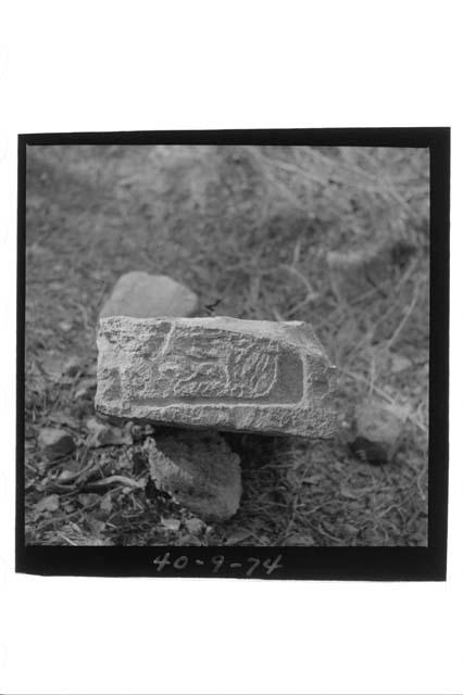 Glyphic stone corbel