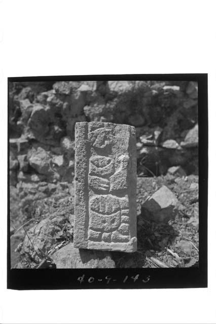Glyphic Lintel Bldg. Bottom stone, left jamb.