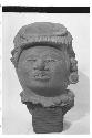 Life-size pottery head of red ware