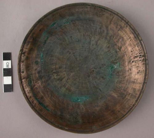 Shallow metal dish