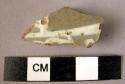 Potsherd - white on olive glaze