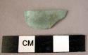 Glass vessel fragment - pale blue