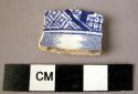 Potsherd - blue on white glaze