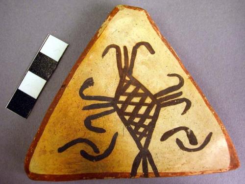 Triangular pottery tile