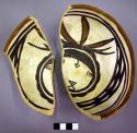 Early modern Hopi polychrome pottery restorable bowl