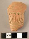 Rim potsherd - red-brown, incised