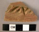 Potsherd - red-brown, relief