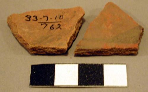 Red potsherds