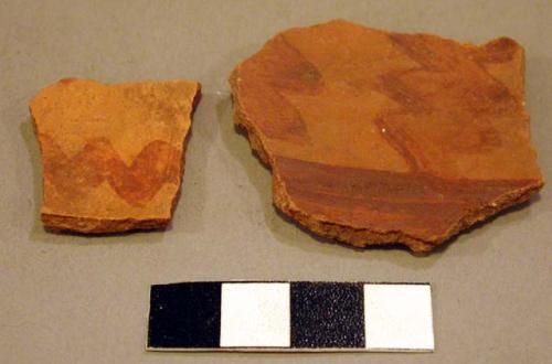 Red-on-buff potsherds