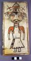 Tile, polacca polychrome style d. kachina & clown design. 24.6 x 10.8 cm.