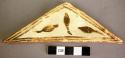 Triangular pottery tile; tadpoles