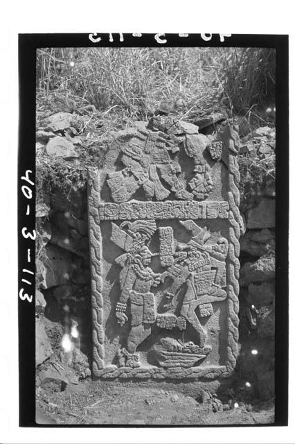 (Stela in position E. of Portal, Main Group) Stela 9.