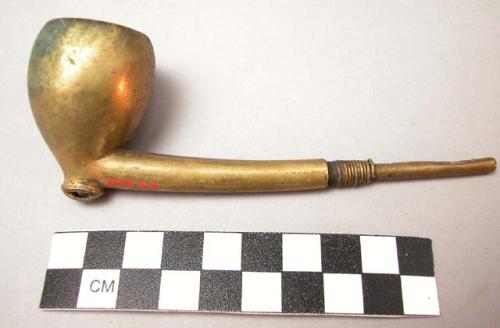 Brass tobacco pipe, "gulungai"