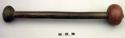 Club - wooden handle, obsidian point with round stone at hafting; set +
