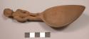Spoon, carved wood, human figure handle, stained