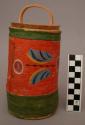 Painted birchbark jar container
