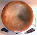 Large carved wooden kawa bowl - old and valuable