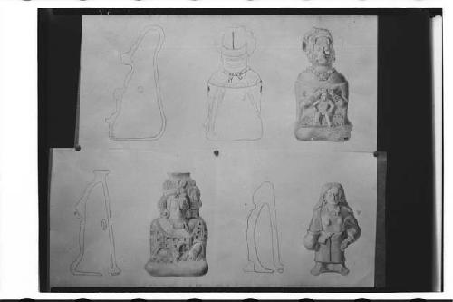 Tejeda drawings of clay figurines
